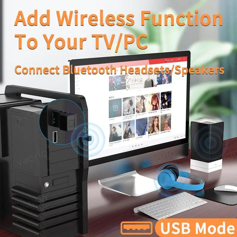 USB Optical Bluetooth Audio Transmitter Dual Stream Multipoint Hifi Stereo Low Latency Wireless Adapter For TV PC PS Series XBox Oasis Select