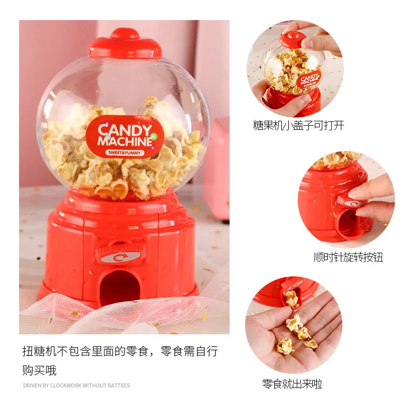 Plastic Candy Machine Cute Candy Dispenser Portable Bank Deposit Box Sweets Machine Nice Gift for Children Home Decor Oasis Select miudanji-red