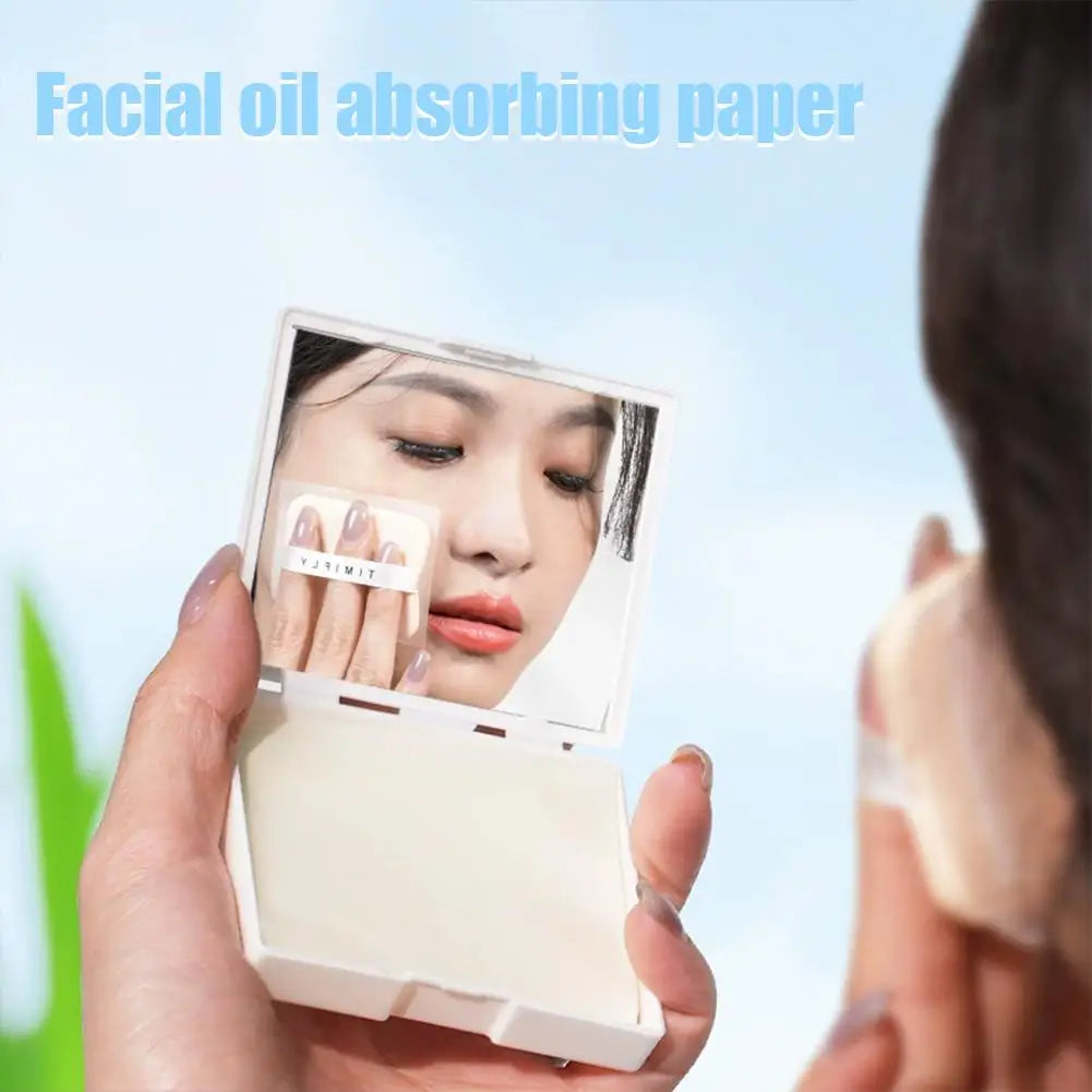 100-Pack Face Oil Blotting Sheets with Mirror – Oily Skin Oil Blotting Sheets Oasis Select