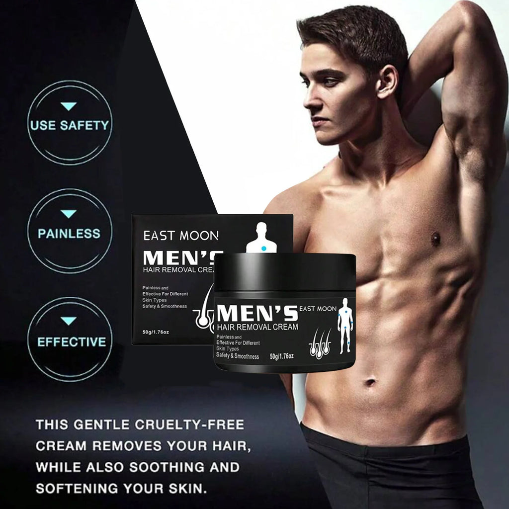 East Moon Men's Aloe Hair Removal Cream – Painless & Gentle Hair Removal Cream Oasis Select
