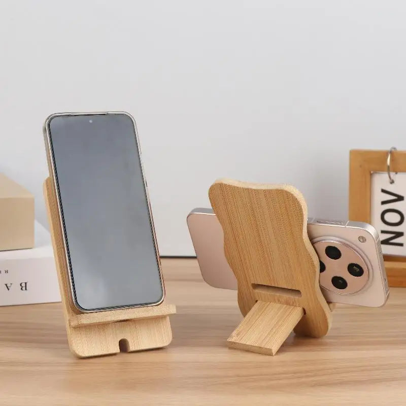 1pcs Wooden Desktop Phone Holder Desktop Lazy Mobile Phone Stand Tablet Stand Universal Multi-Functional Wooden Stand Oasis Select