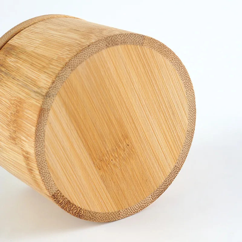 Salt Seasoning Jars Pepper Jar Bamboo Condiment Box Bowl Storage Pot Set Wood Sugar Container Holder Lid Function Multi Bowls Oasis Select