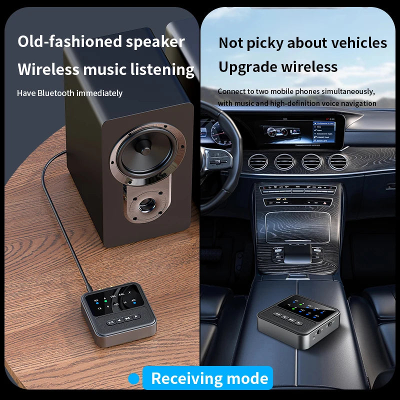 2 in 1 aptX Bluetooth 5.4 Audio Transmitter Receiver 3.5MM AUX RCA aptX-Adaptive AD/HD/LL AAC HiFi Stereo Music Wireless Adapter Oasis Select