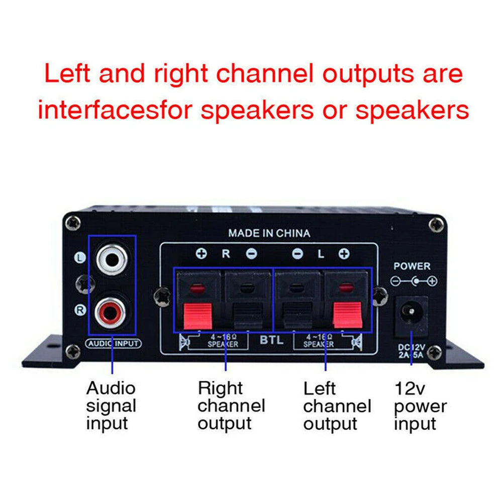 Pro HiFi Stereo Audio Power Amplifier Aluminum Alloy 200W+200W Left Right Dual Channel Power Amplifier Oasis Select