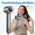 1600W high-speed hair dryer - Brushless negative ion hair dryer with air collection nozzle - Suitable for home use, dormitories Oasis Select European standard