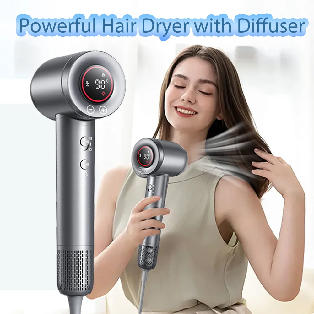 1600W high-speed hair dryer - Brushless negative ion hair dryer with air collection nozzle - Suitable for home use, dormitories Oasis Select European standard