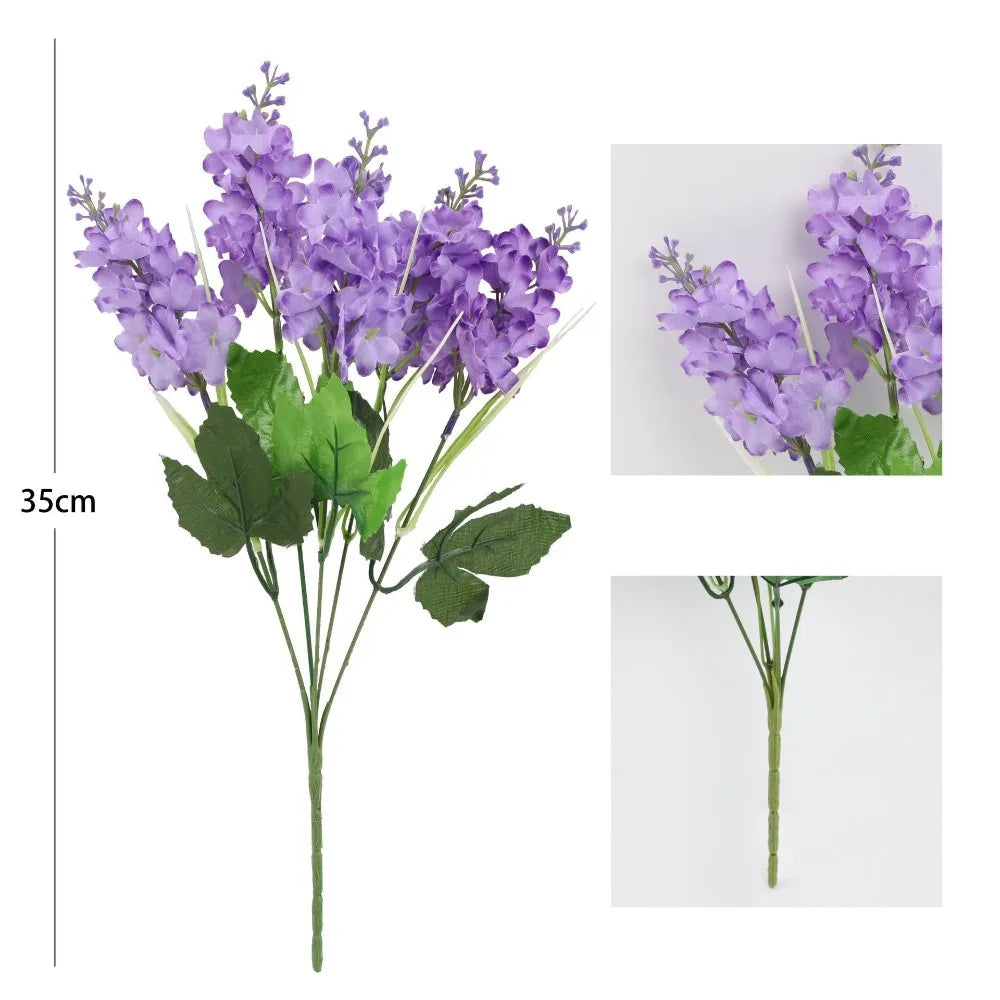Fashion 35cm Artificial Flower Hyacinth Simulation Flower Arrangement Wisteria Bouquet Home Decoration Oasis Select Purple