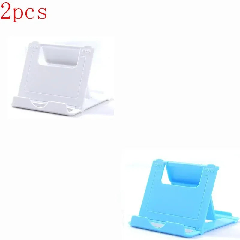 1/2/3Pcs Phone Desk Stand For Mobile Phone Tripod For iPhone Xsmax 12 13 Pro Huawei Xiaomi Mi 9 Plastic Foldable Desk Holder Oasis Select White-Sky Blue
