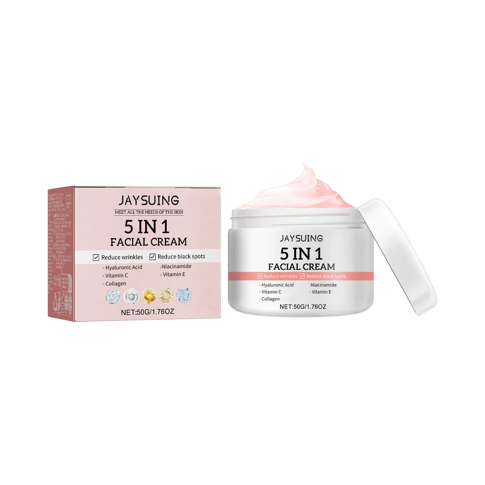 Jaysuing 5-in-1 Collagen Facial Set – Hydrate, Brighten & Firm Facial Skincare Set Oasis Select Cream 50g Boxed 1 set