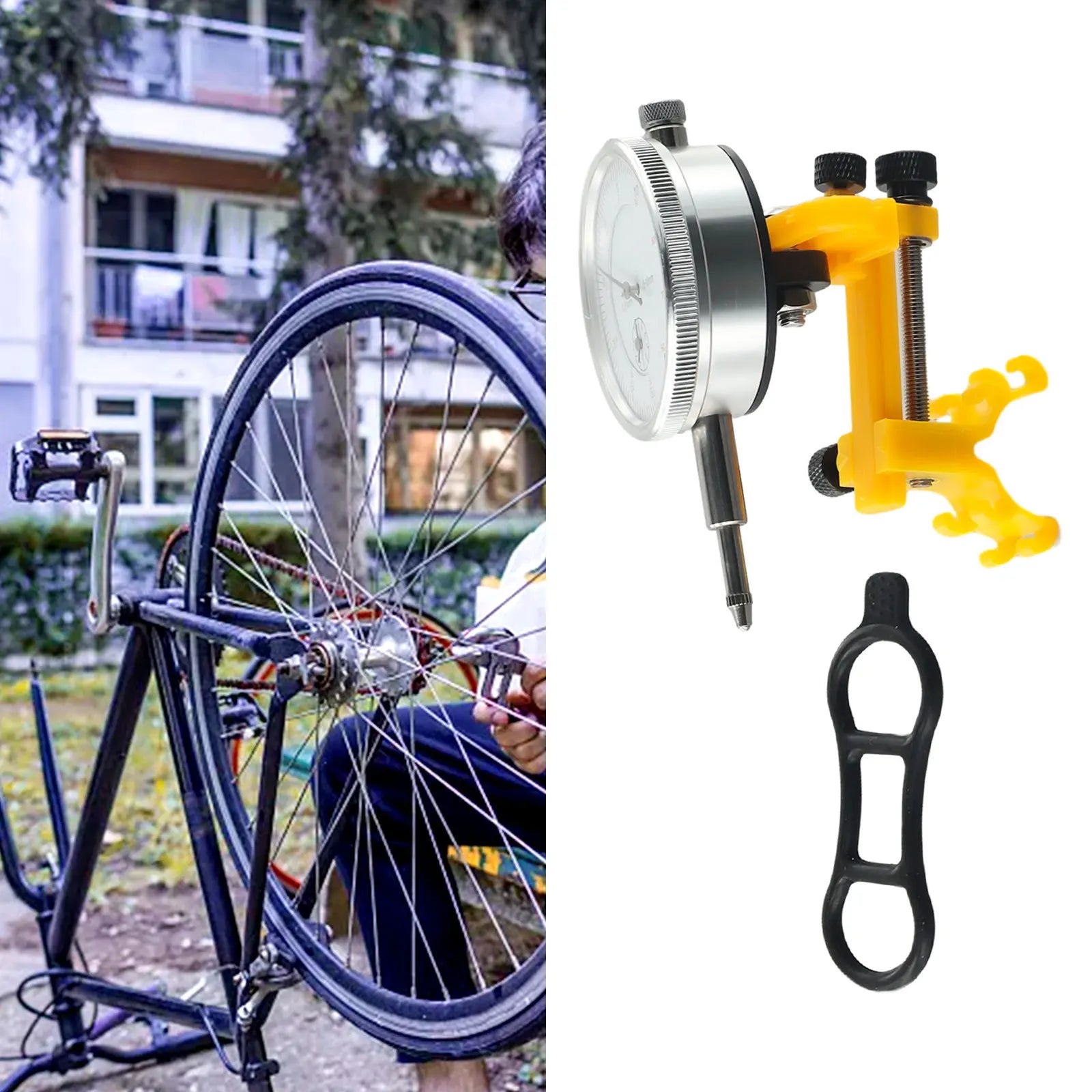 1pc Bicycle Wheel Truing Stand Bike Rims Adjustment Tools Percentage Indicator Precise Screw Adjustment Design Bike Accessories Oasis Select