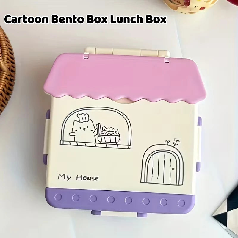 Adult Lunchbox with 4 Compartments, Microwave Safe, Leak-proof, Includes Cutlery (spoon, Fork), Portable Cutlery Oasis Select