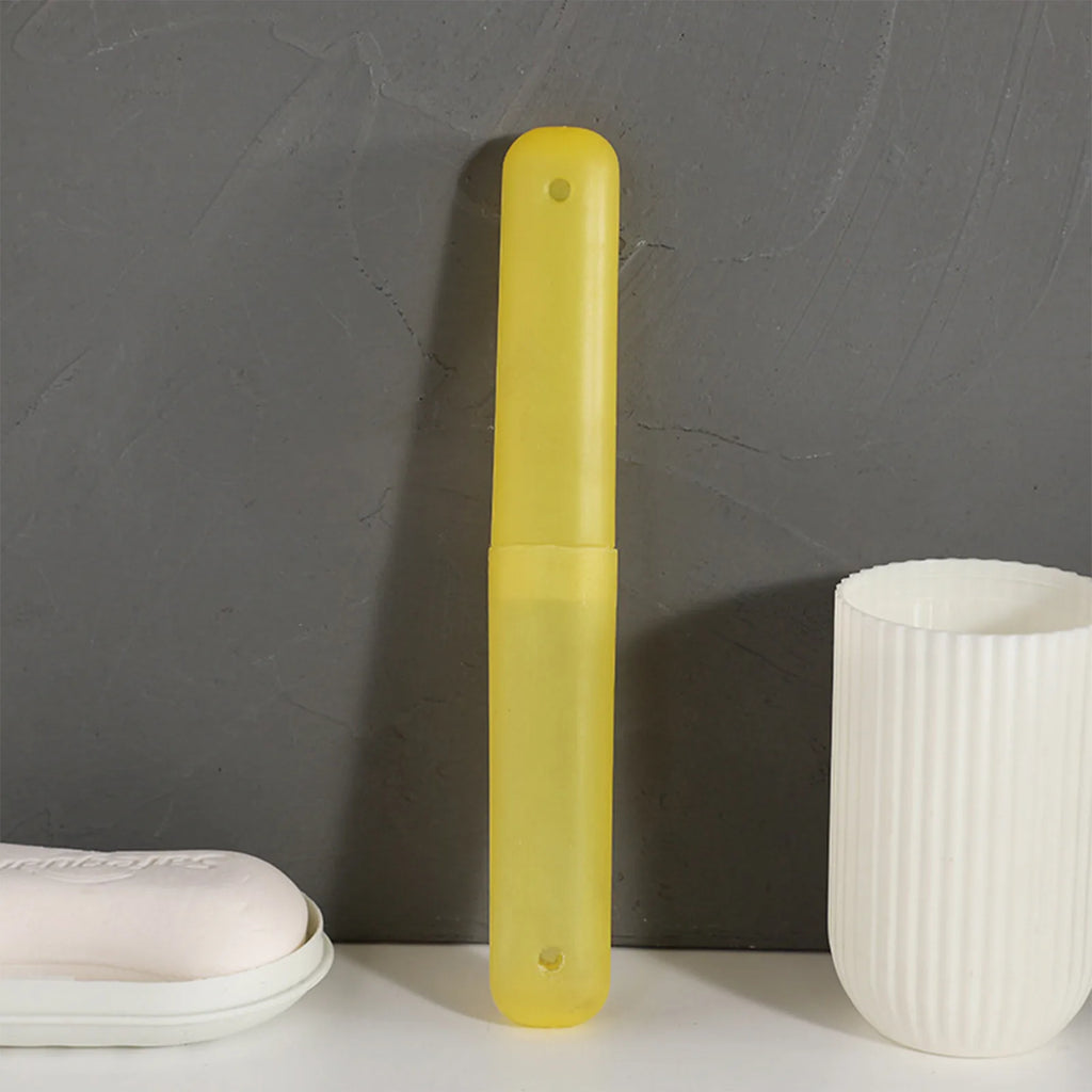Toothbrush Storage Box Tooth Brush Box Holder Cover Travel Storage Dust-proof Case Portable Portable Travel Toothbrush Case Oasis Select Yellow One Size