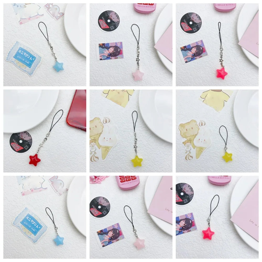 Star Star Phone Strap Keychain Pendant Phone Hanging Rope Universal Candy Color Mobile Phone Chain Telephone Jewelry Oasis Select
