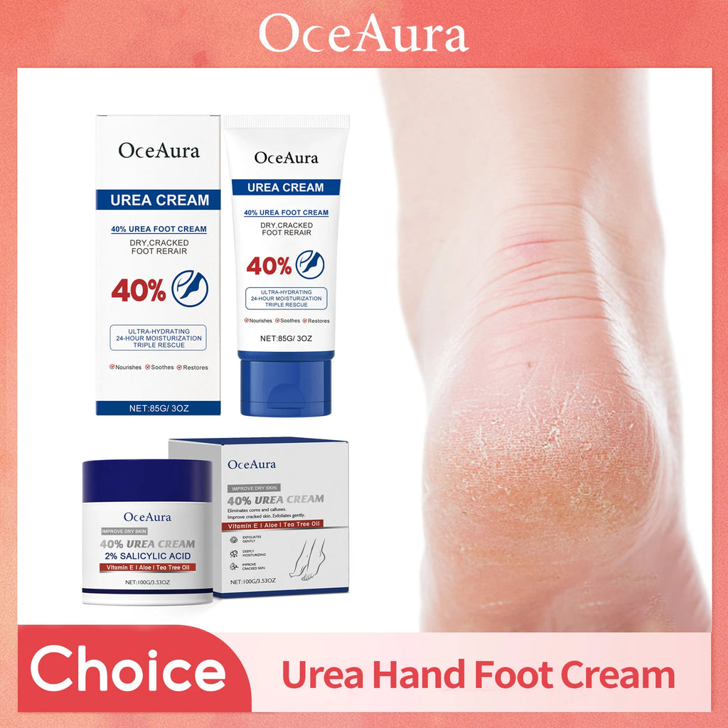 40% Urea Foot Cream Softening Dry Cracked Heels Deep Moisturizing Improve Roughness Remove Callus Exfoliation Foot Care Cream Oasis Select