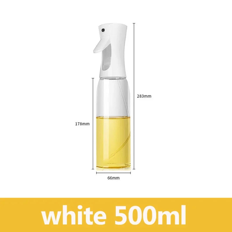 200/300/500ml Oil Spray Olive Oil Spray Bottle Kitchen Cooking Dispenser Camping Baking Vinegar Soy Sauce Sprayer Containers Oasis Select 500ml white