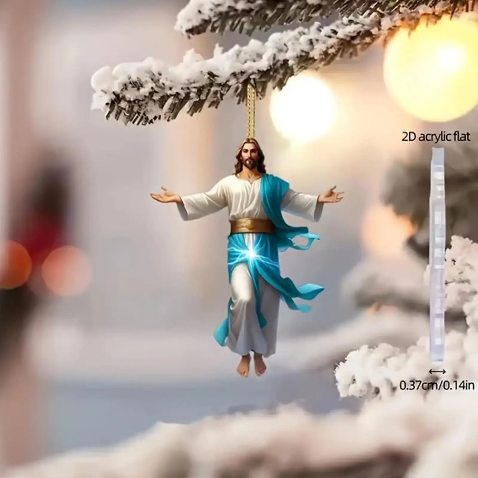 2D Acrylic Jesus Car Ornament | Faith Hanging Pendant Gift