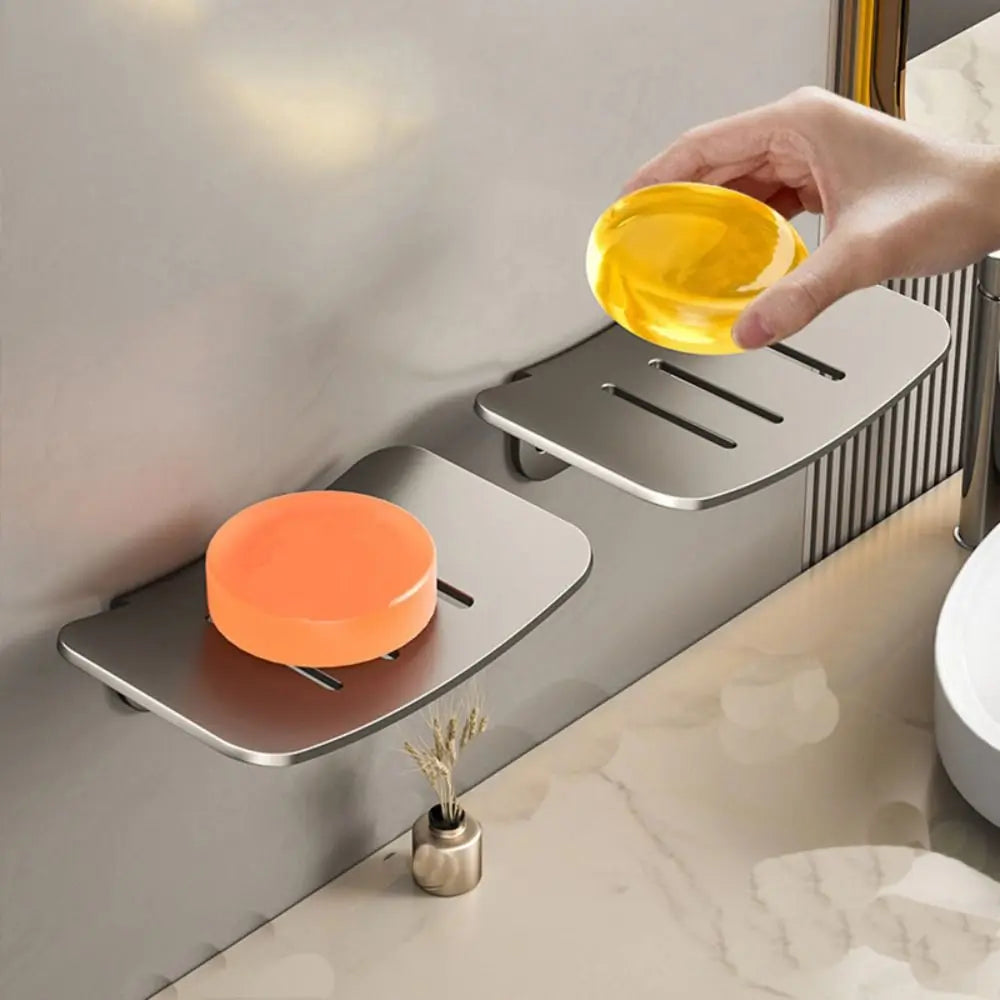 Useful Wall Mounted Soap Dish Metal Drainable Soap Box Soap Container Tray Bathroom Kitchen Sink Organizer Oasis Select