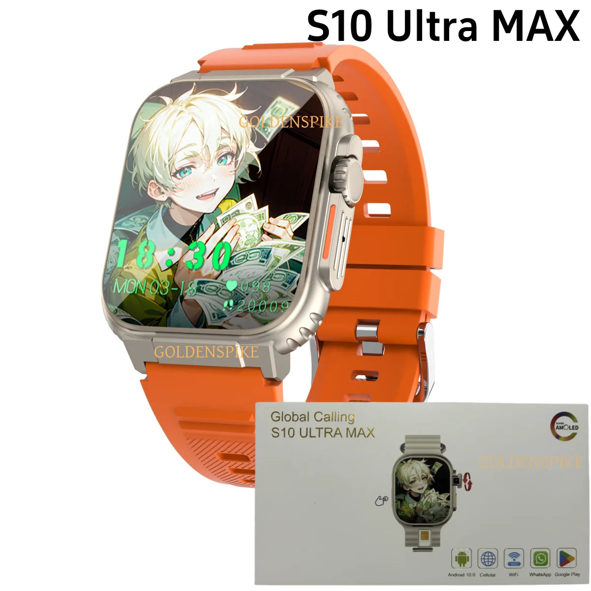 GOLDENSPIKE S10 Ultra MAX Smart Watch Android 2.26inch Amoled Smartwatch With Rotary Camera GPS WIFI Video Call NFC App Download Oasis Select
