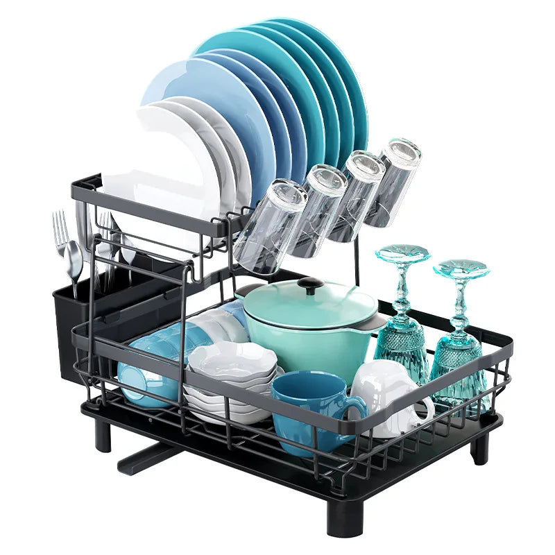 Kitchen Shelf Dishes and Dishes Storage Rack Drain Rack Household Multifunctional Dish Rack Dish and Chopsticks Storage Box Oasis Select