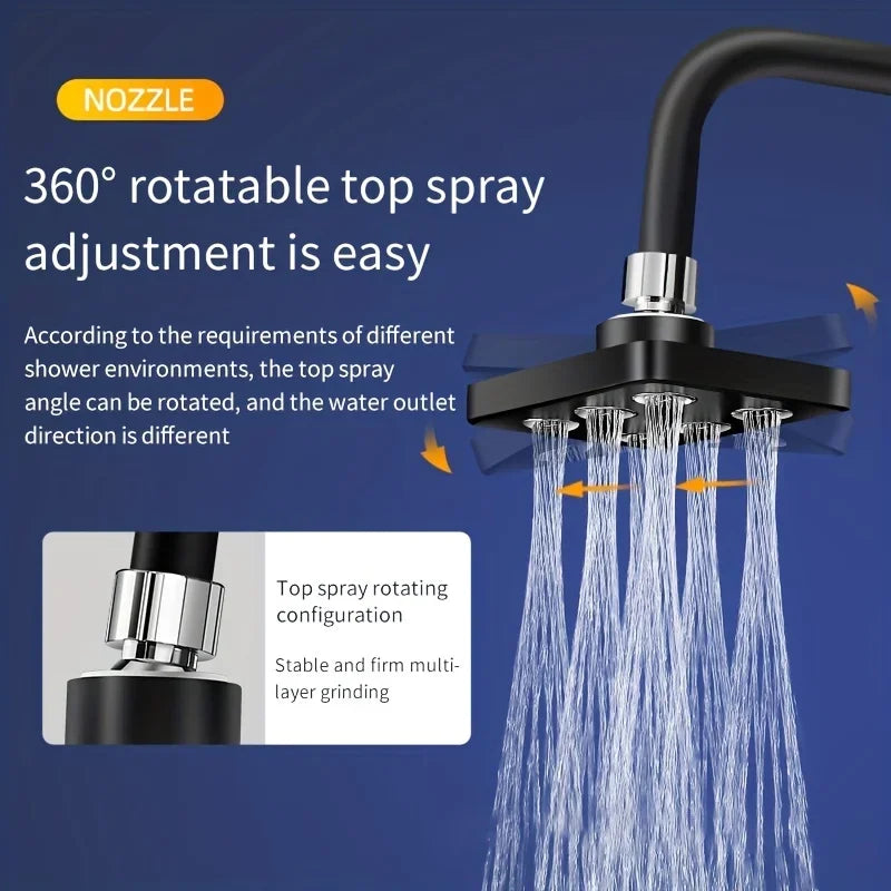 Top Spray Shower Head High Pressure Rotatable Supercharged Wall-Mounted Showerhead Upgrade Your Bathroom Accessories Oasis Select