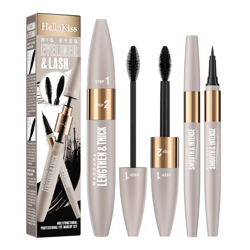 Hello Kiss Waterproof Eyeliner & Mascara Combo Set