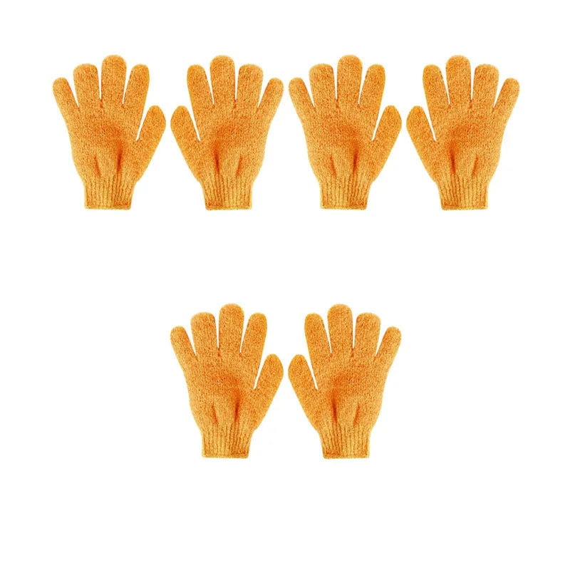 1/2/3pairs Exfoliating Bath Gloves Double Sided Bath Gloves For Beauty Spa Massage Skin Shower Scrubber Bathing Accessories Oasis Select 3pairs orange