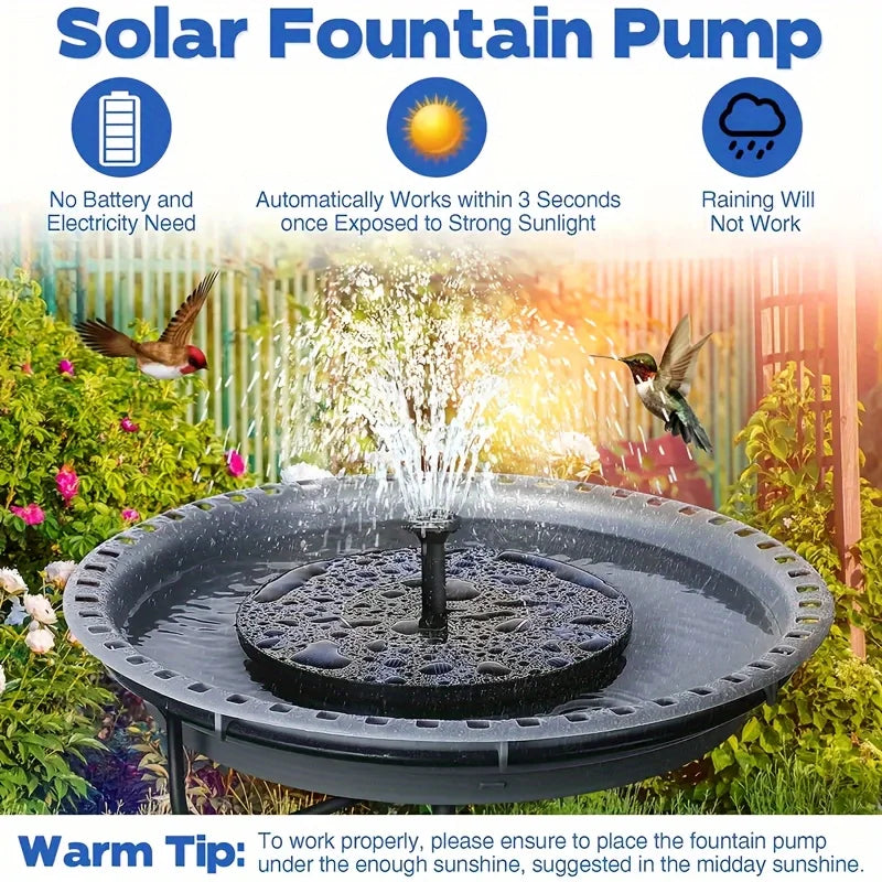 2.5W Solar Fountain Water Pump for Bird Bath Pond Swimming Pool Fish Tank,Outdoor Pump with 6 Nozzle Garden Decor Oasis Select
