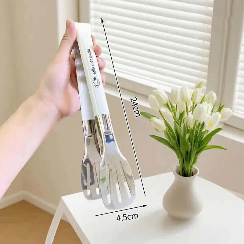Stainless Steel Food Tongs Anti-Heat Kitchen Utensils for Buffet Cooking Bread Clip Pastry Clamp Desserts Salads Barbecue Oasis Select B