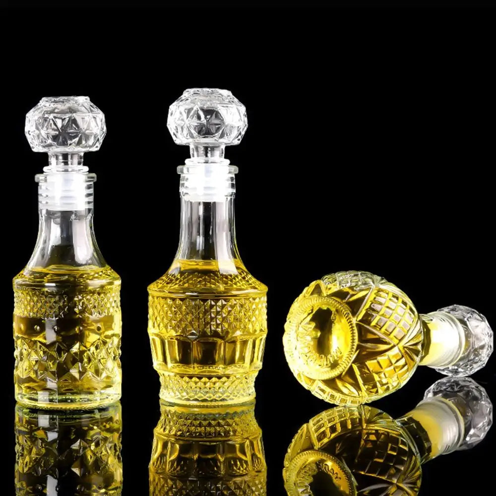Mini Spirit Alcohol Liquor Bottle 50ml Transparent Glass Whiskey Decanter Handmade Diy Gift Bottles Perfume Glass Container Oasis Select