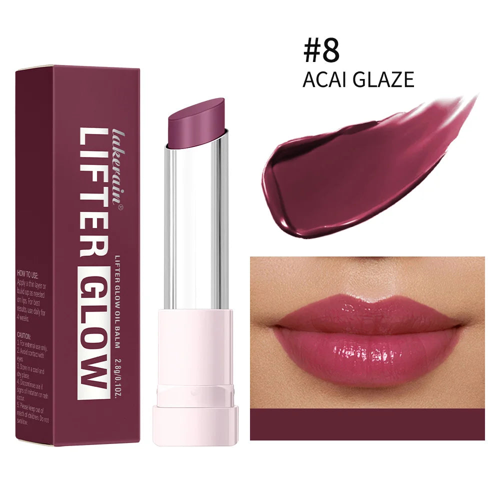 Lip Balm Glossy Glazed Finish Improves Lip Lines Hydration Plump Lip Balm 24HR Long Lasting Moisturizing Treatment 10 Colors Oasis Select 8 ACAI GLAZE