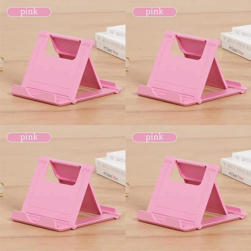 1/2/3/4pcs Table Phone Holder Folding Bracket Adjustable Desktop Stand Universal Phone Tablet Stand For IPad IPhone Samsung Oasis Select 4pcs Pink