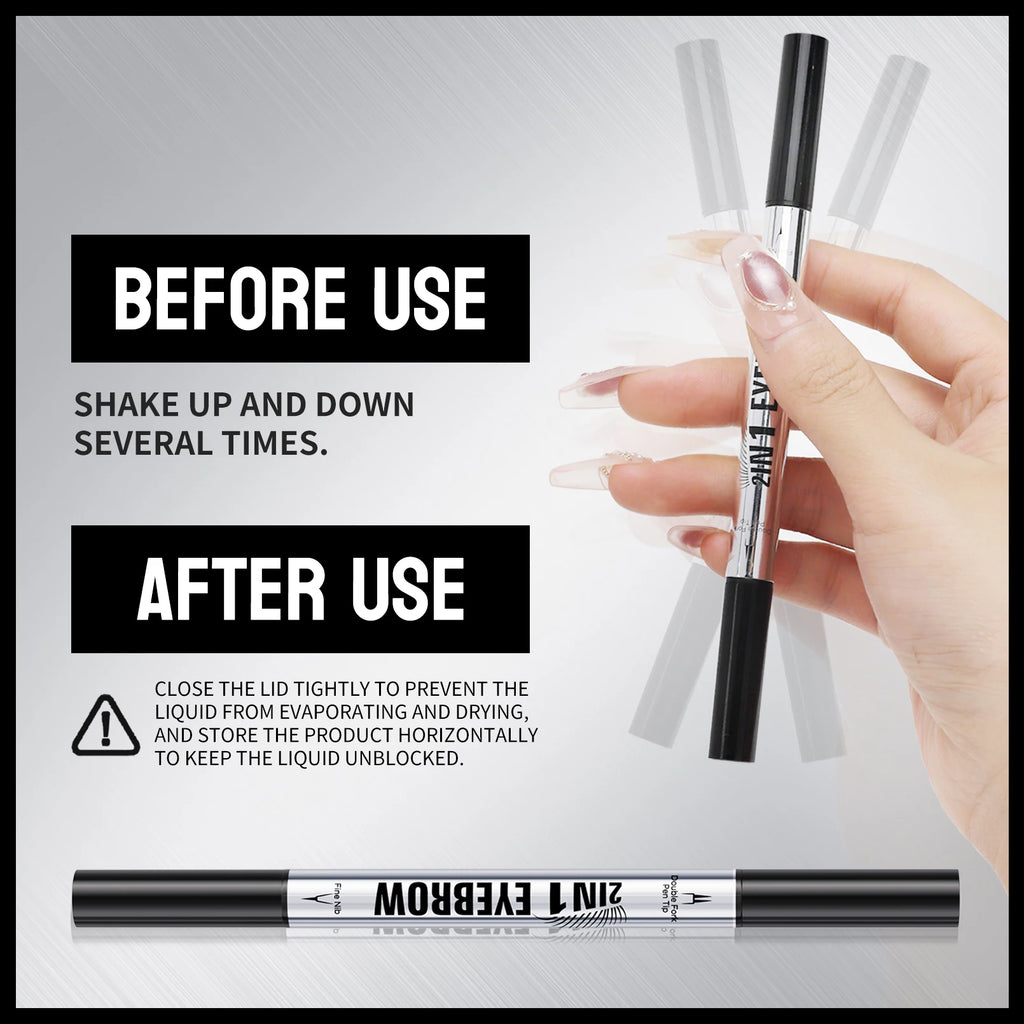 2-in-1 Waterproof Liquid Eyebrow Pencil – 5 Shades, Long-Lasting Liquid Eyebrow Pencil Oasis Select