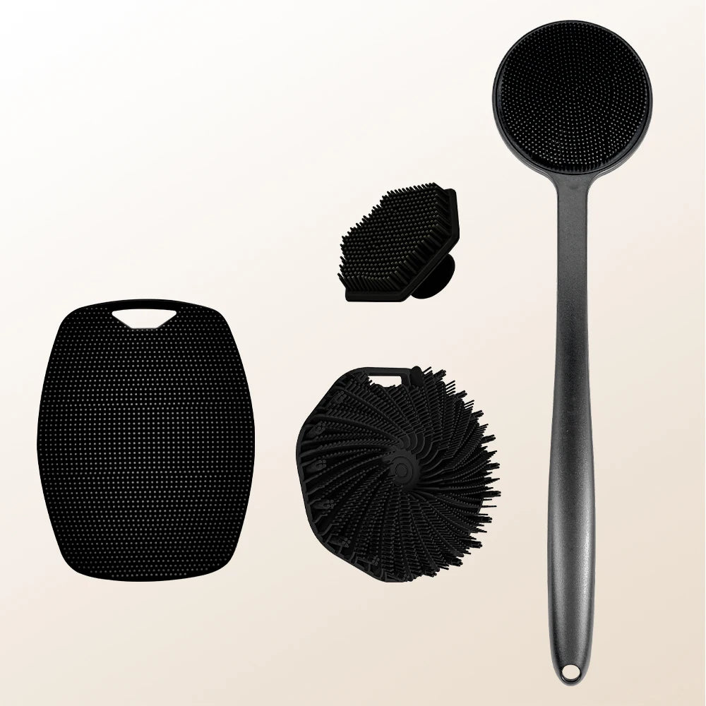 5pc Soft Silicone Exfoliating Brush Cleanser Manual Body Cleansing Body Care Scrubber Shower Gentle Massage Bath Brush For Men Oasis Select SS01-GJ23-GJ31-GJ45