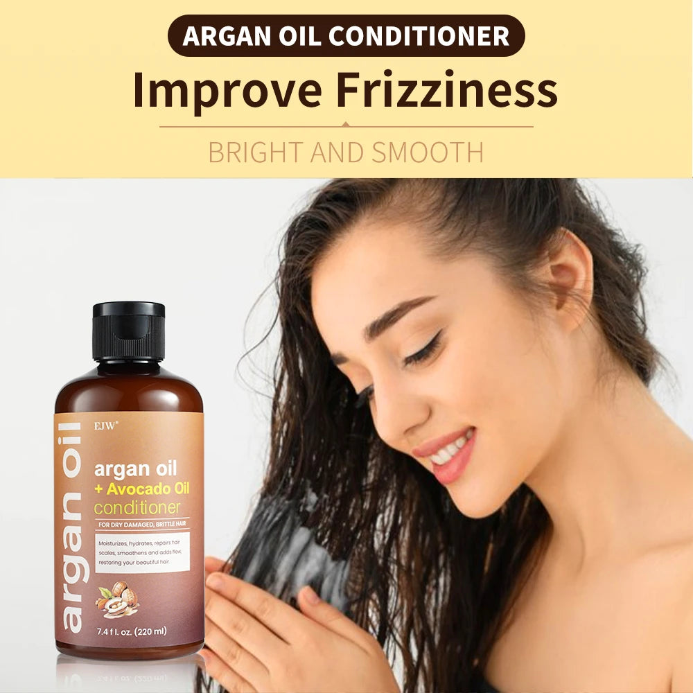 EJW Renewing + Argan Oil of Morocco Conditioner, Repair Conditioner & Argan Oil Helps Strengthen & Repair Dry, Damaged Hair Oasis Select