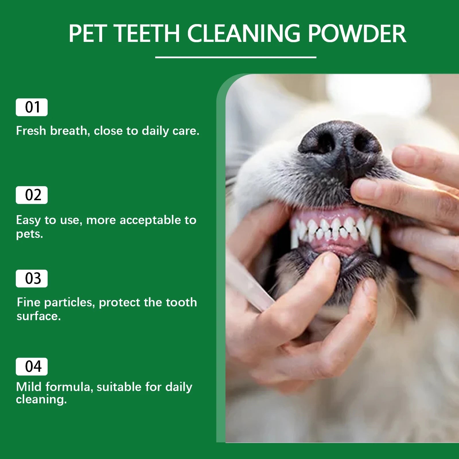YEGBONG Pet Teeth Cleaning Powder – Plaque & Fresh Breath 100g Pet Dental Powder Oasis Select