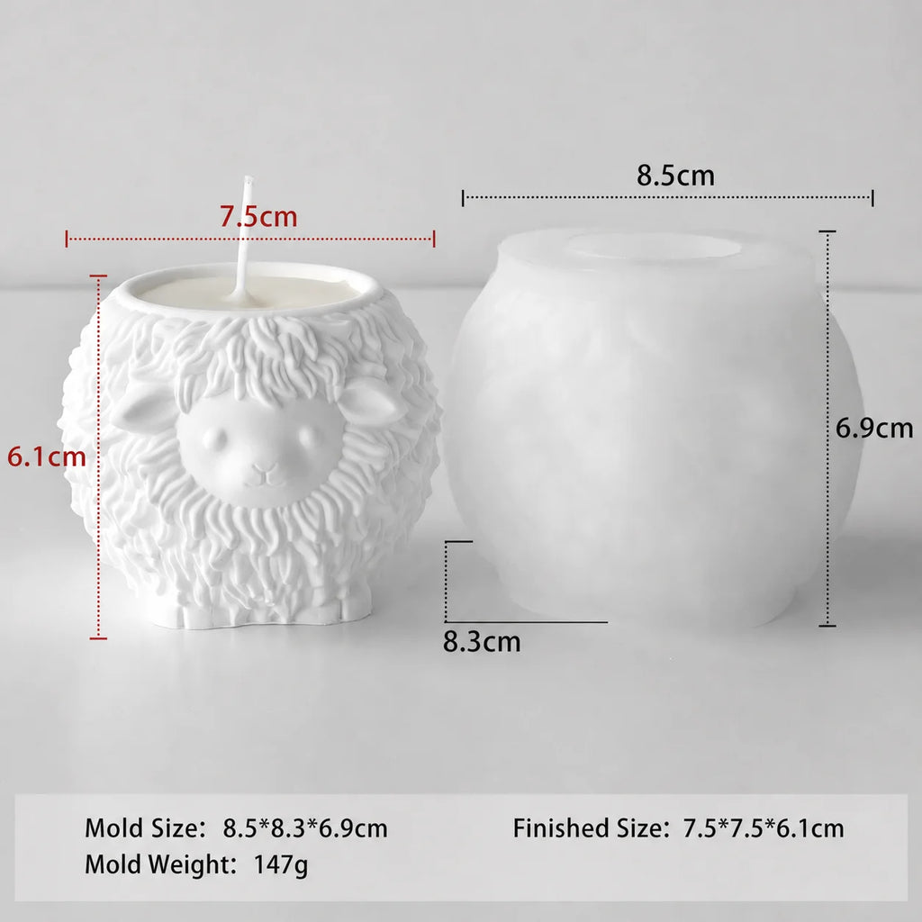 Sheep Candle Mold Versatile 3d Animal Silicone Mold Diy Plaster Mold 3d For Bedroom Home Decor Living Room Oasis Select White 5715