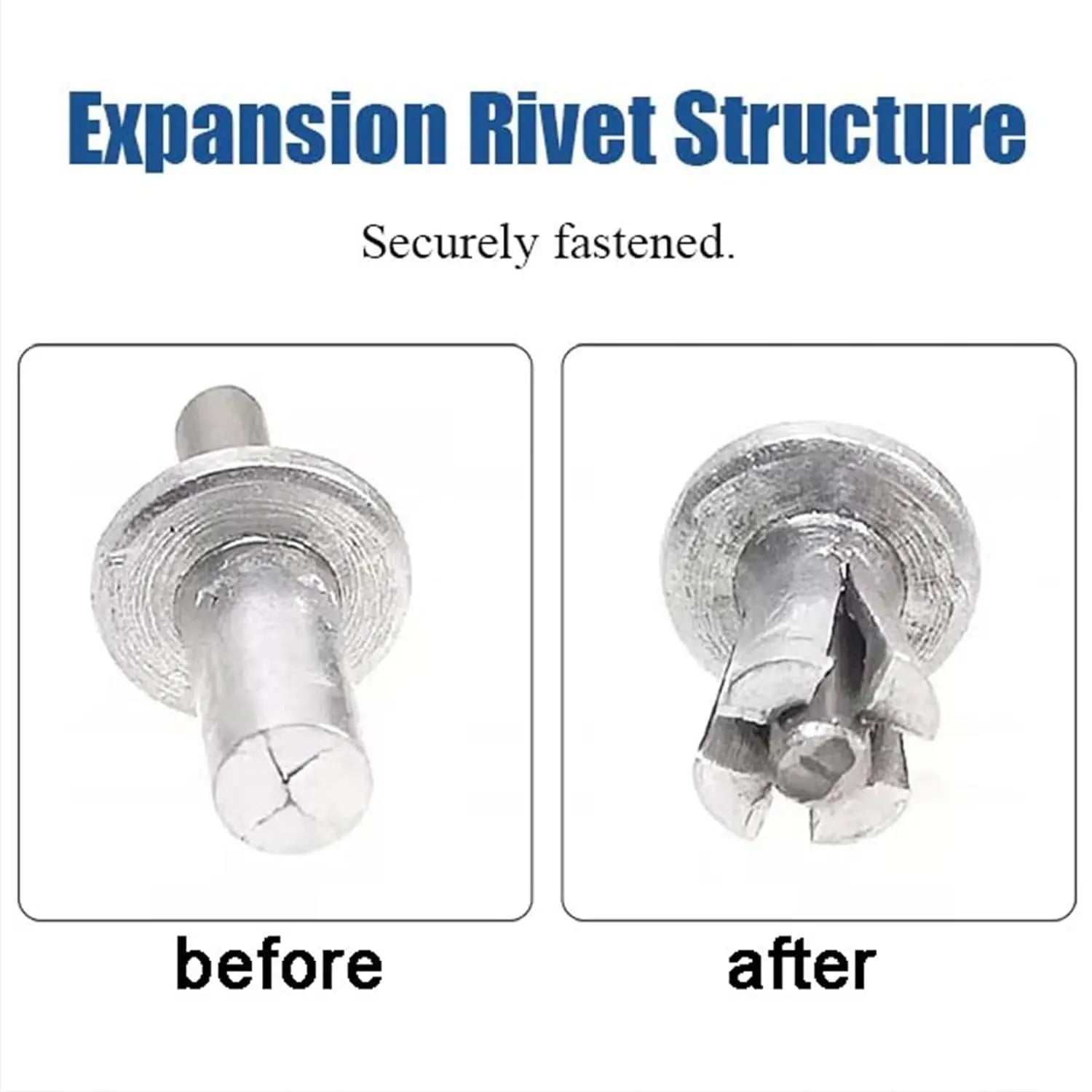 10-100PCS Aluminum Hammer Drive Rivets with Dome Head and Split Mandrel for Secure Fastening in Metal and Plastic Materials Oasis Select