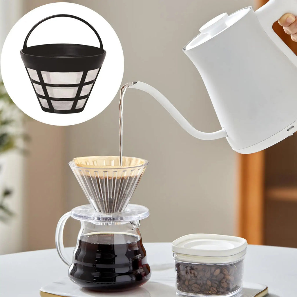 Basket Shaped Coffee Filters Cone Mesh Strainer Coffee Maker Filter for Home Kitchen Commercial Cafe Workplace Travel Camping Oasis Select