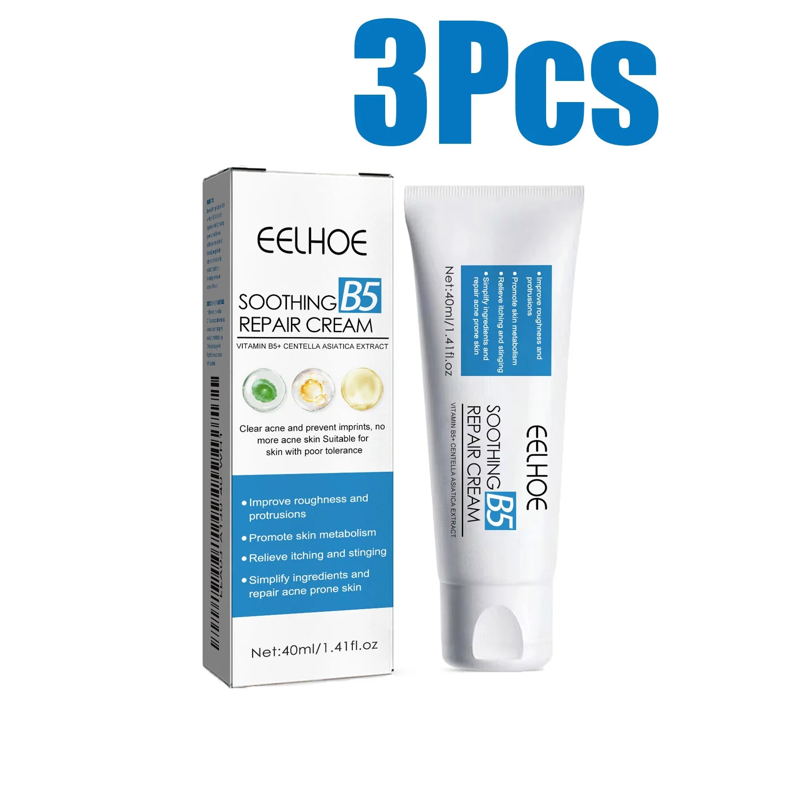 B5 Repair Cream Moisturizing Hydrating Soothing Dry Chapped Redness Skin Nourishes Hydrating Barrier Support Beauty Face Cream Oasis Select 3 x 40ml Boxed