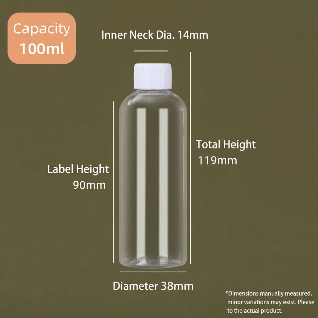 Clear PET Refillable Bottle – Leakproof Screw Cap & Foil Gasket