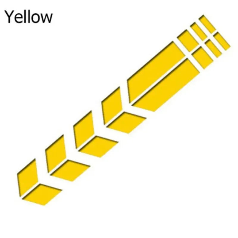 1/2/3set Universal Motorcycle Sticker With Arrows Flash Paste Waterproof Oil Resistant Reflective Sticker Motorcycle Tape Oasis Select yellow