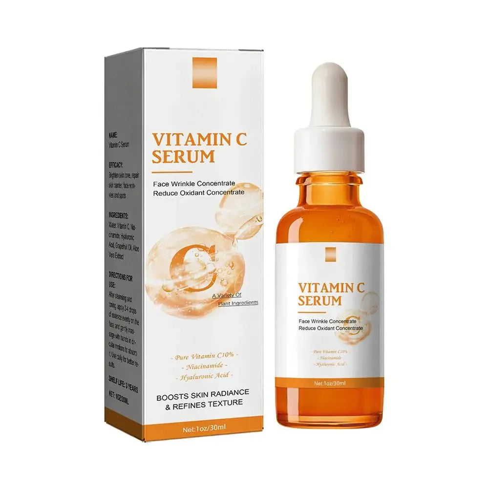 Vitamin C Wrinkle Remover Face Serum Lifting Firming Fade Fine Lines Anti-aging Essence Whitening Brighten Nourish Skin Care Oasis Select 30ml