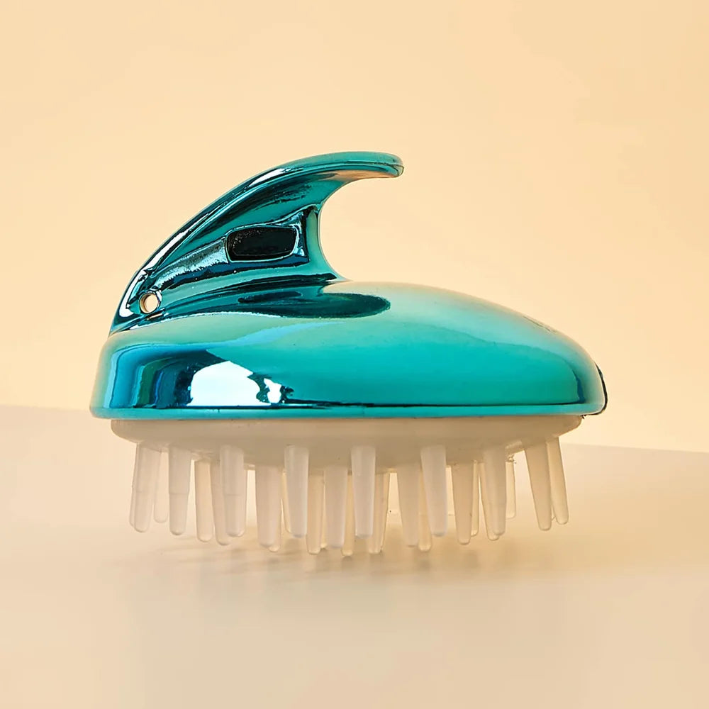Blue Whale Shaped Scalp Massager Shampoo Brush with Silicone Bristles for Gentle Hair Care and Scalp Massage Oasis Select SS11-blue