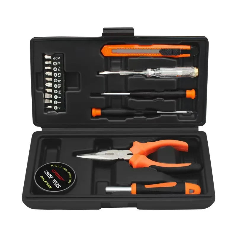 18pcs Durable Hardware Tool Kit Set Multi-Functional Household Hand Repair Tools with Portable Storage Case Oasis Select