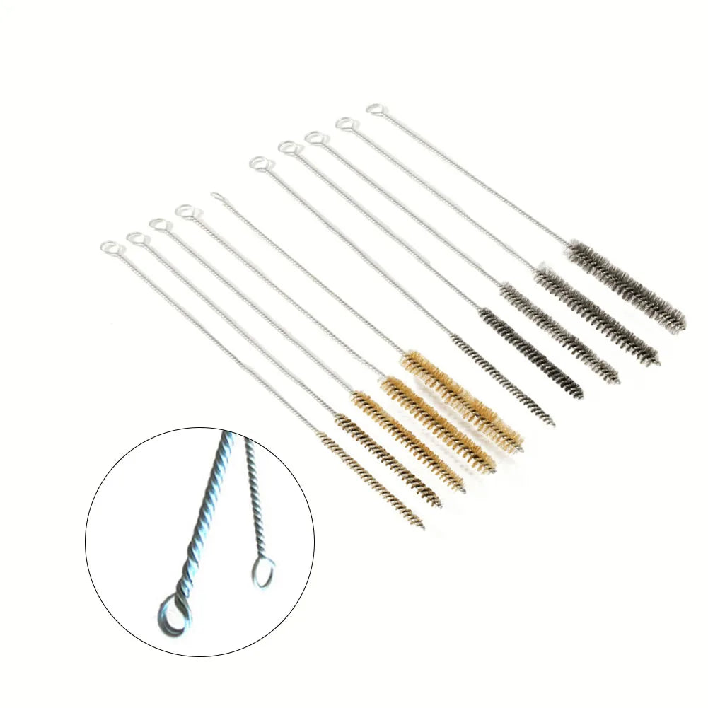 5/10pcs Cleaning Brushes Stainless Steel Cylinder Wire Tube Pipe Cleaning Brush Thread For Polish Clean Rust Removal Oasis Select