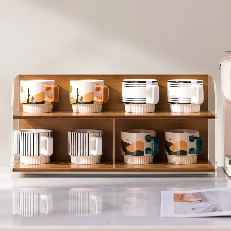 Light luxury cup holder, dining table, water cup rack, coffee cup storage, water bar, desktop mug, tea cup rack. Oasis Select