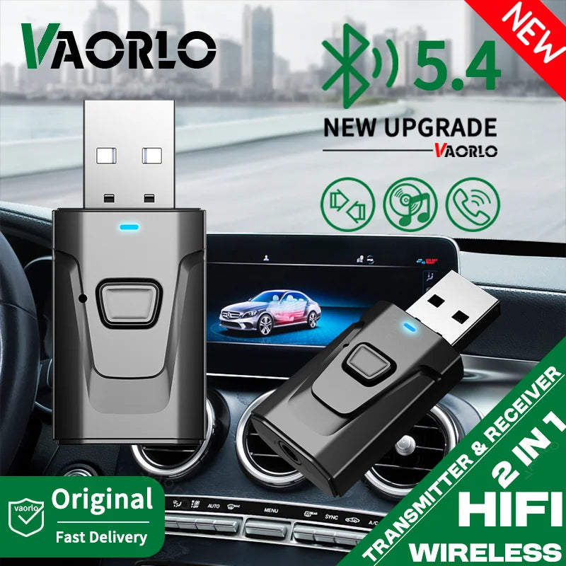 Bluetooth 5.4 Car Audio Transmitter Receiver USB Wireless Music Adapter With Mic Hands-free 3.5mm AUX/RCA For TV Headphone Car Oasis Select