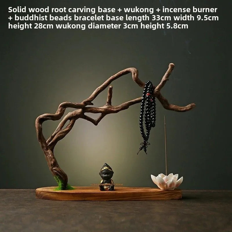 Natural Solid Wood Root Carving Decoration Creative Home Living Room Decoration Crafts Weathered Wood Root Zen Decoration Oasis Select D