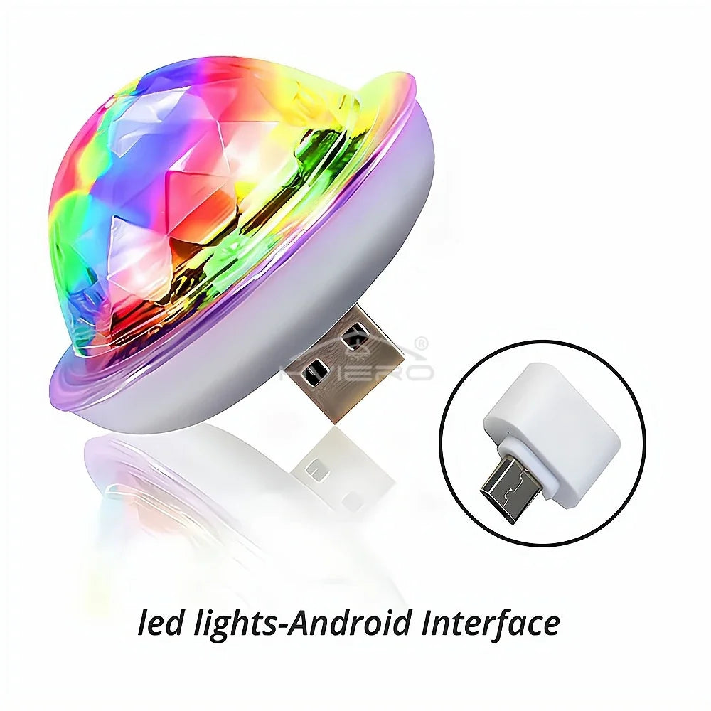 Mini USB RGB Disco Crystal Ball Light | DJ Party Stage Lamp