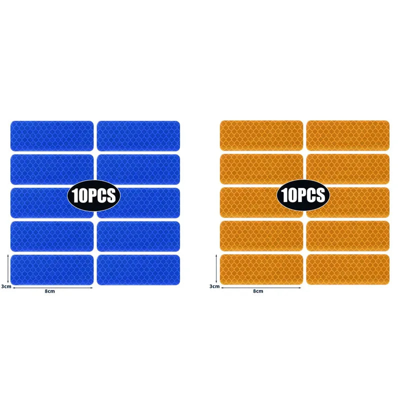 10/30PCS Car Truck Reflective Safety Warning Tape Waterproof Anti-Collision Reflective Patch Night Light Patch Reflector Sticker Oasis Select 20pcs mix 1